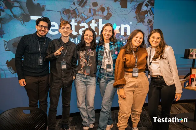 In front of the Testathon screen